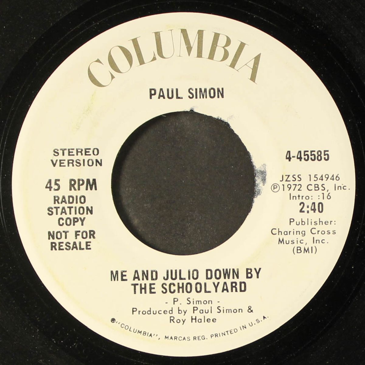 me and julio down by the schoolyard / mono by PAUL SIMON