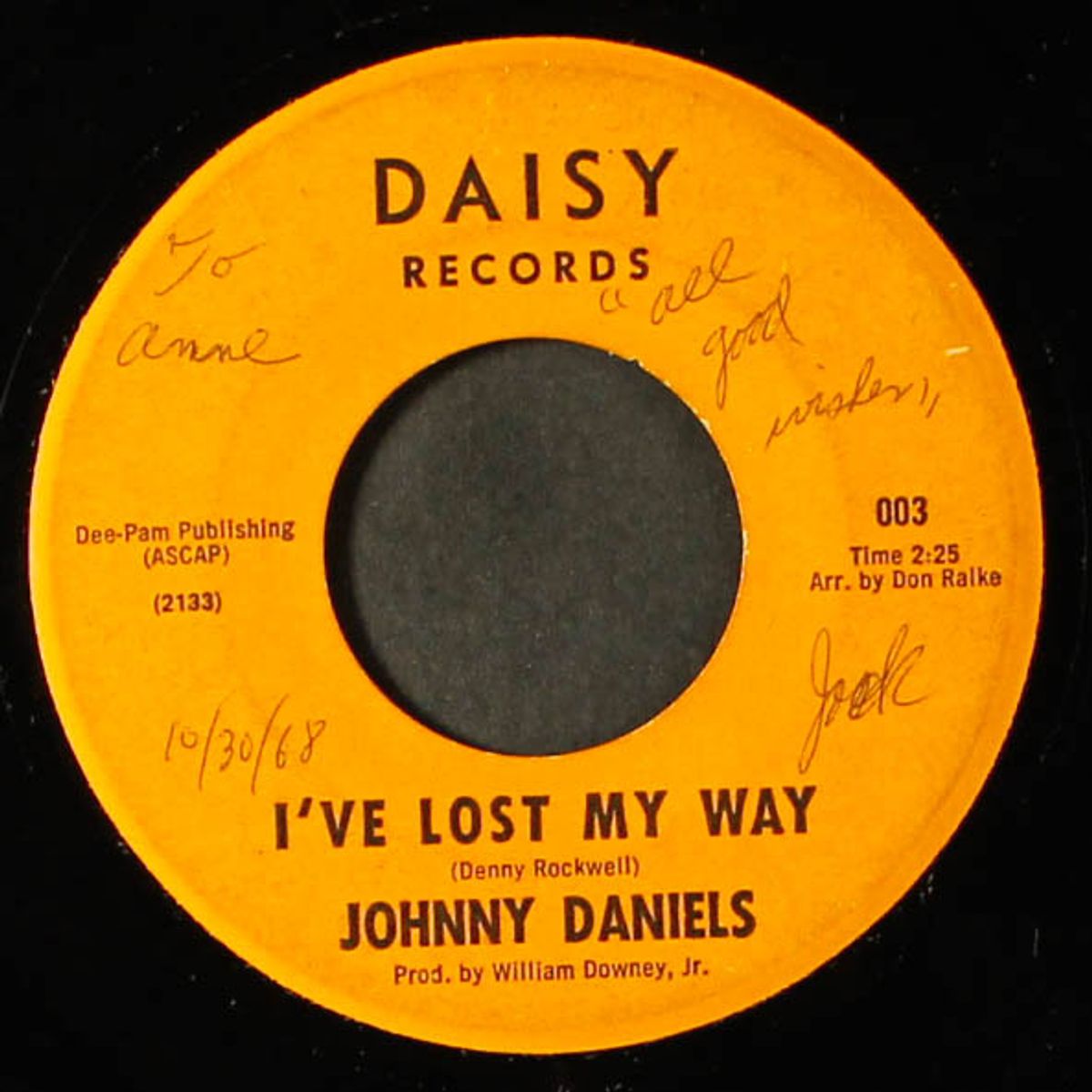 oh my gosh oh me oh my goodbye / i've lost my way by JOHNNY DANIELS