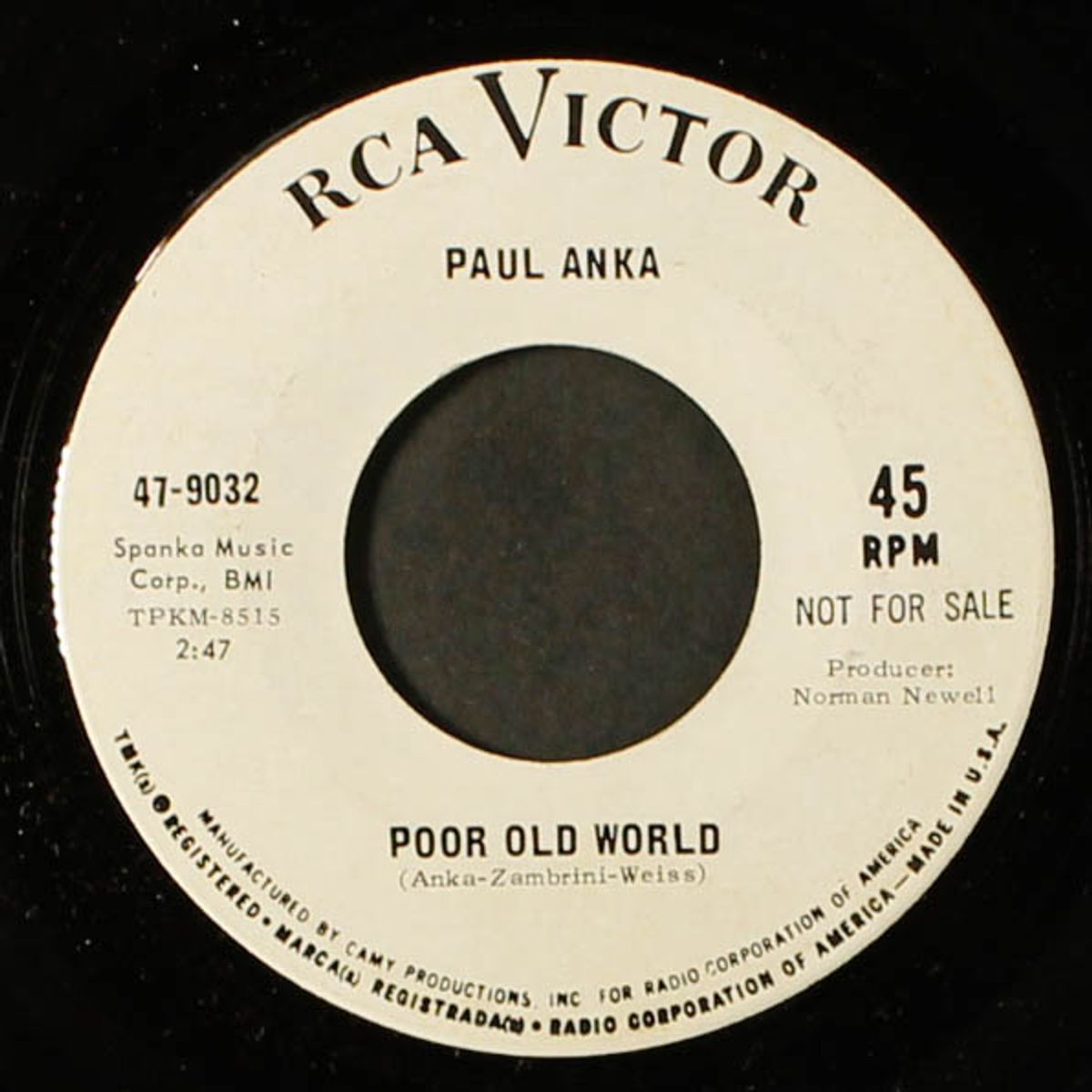 poor old world / i'd rather be a stranger by PAUL ANKA