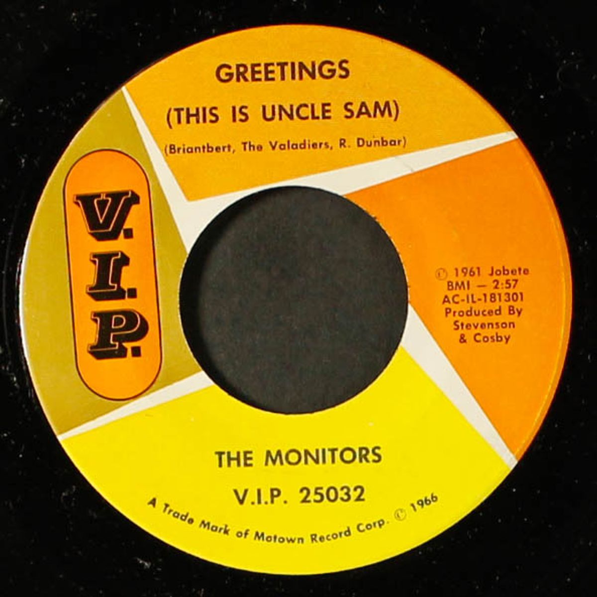 greetings (this is uncle sam) / number one in your heart by MONITORS