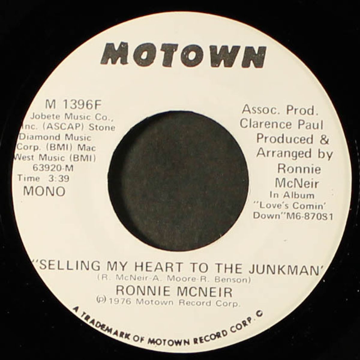 selling my heart to the junkman / mono by RONNIE MCNEIR