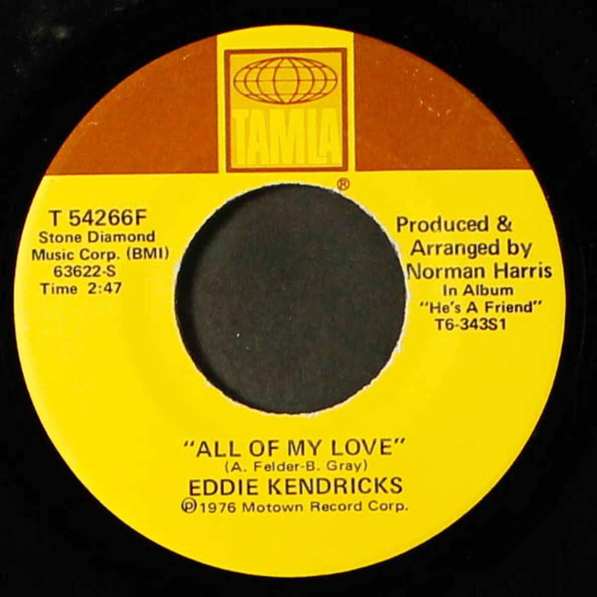 he's a friend / all of my love by EDDIE KENDRICKS