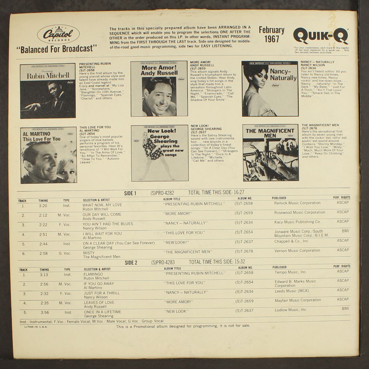 balanced for broadcast: feb 1967 by VARIOUS