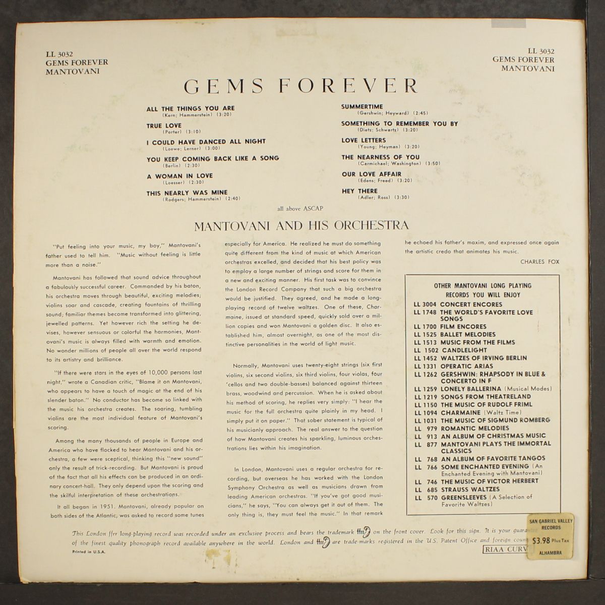 gems forever by MANTOVANI