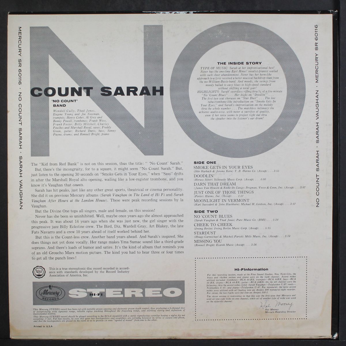 no count sarah by SARAH VAUGHAN