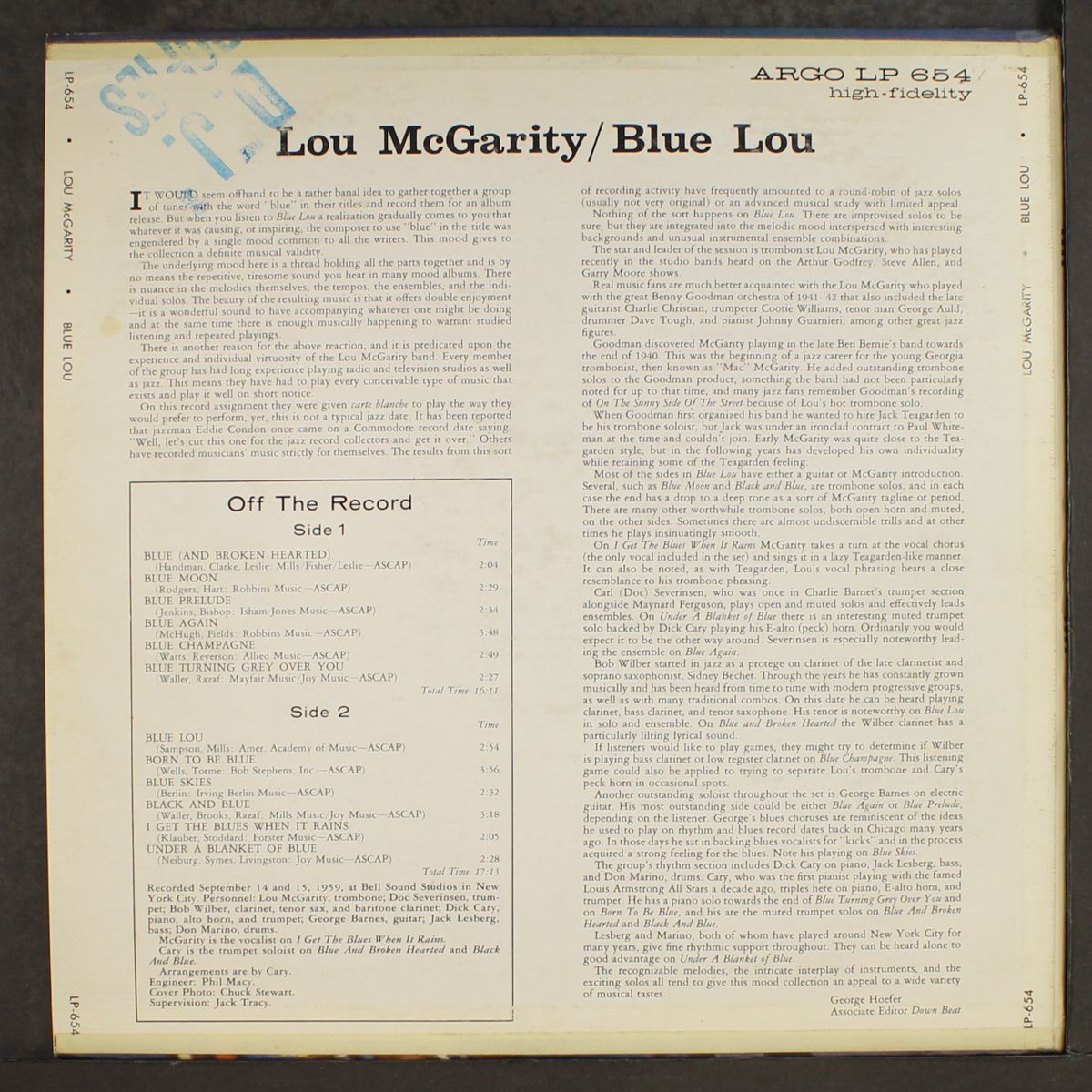 blue lou by LOU MCGARITY