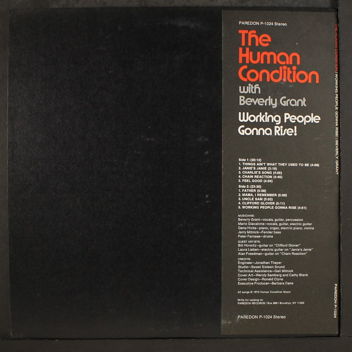 working people gonna rise! by HUMAN CONDITION W/ BEVERLY GRANT