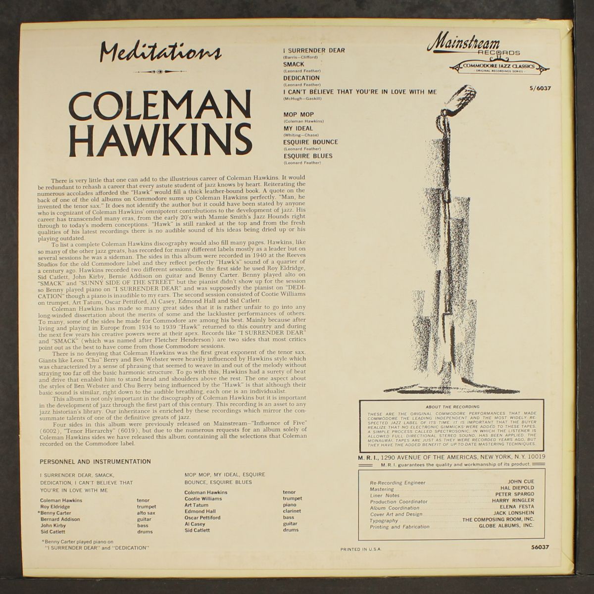 meditations by COLEMAN HAWKINS