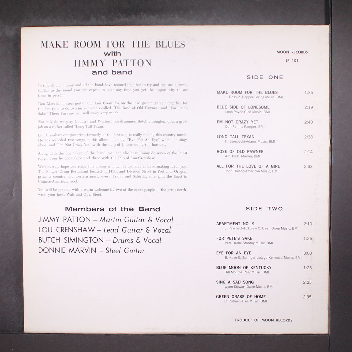 make room for the blues by JIMMY PATTON