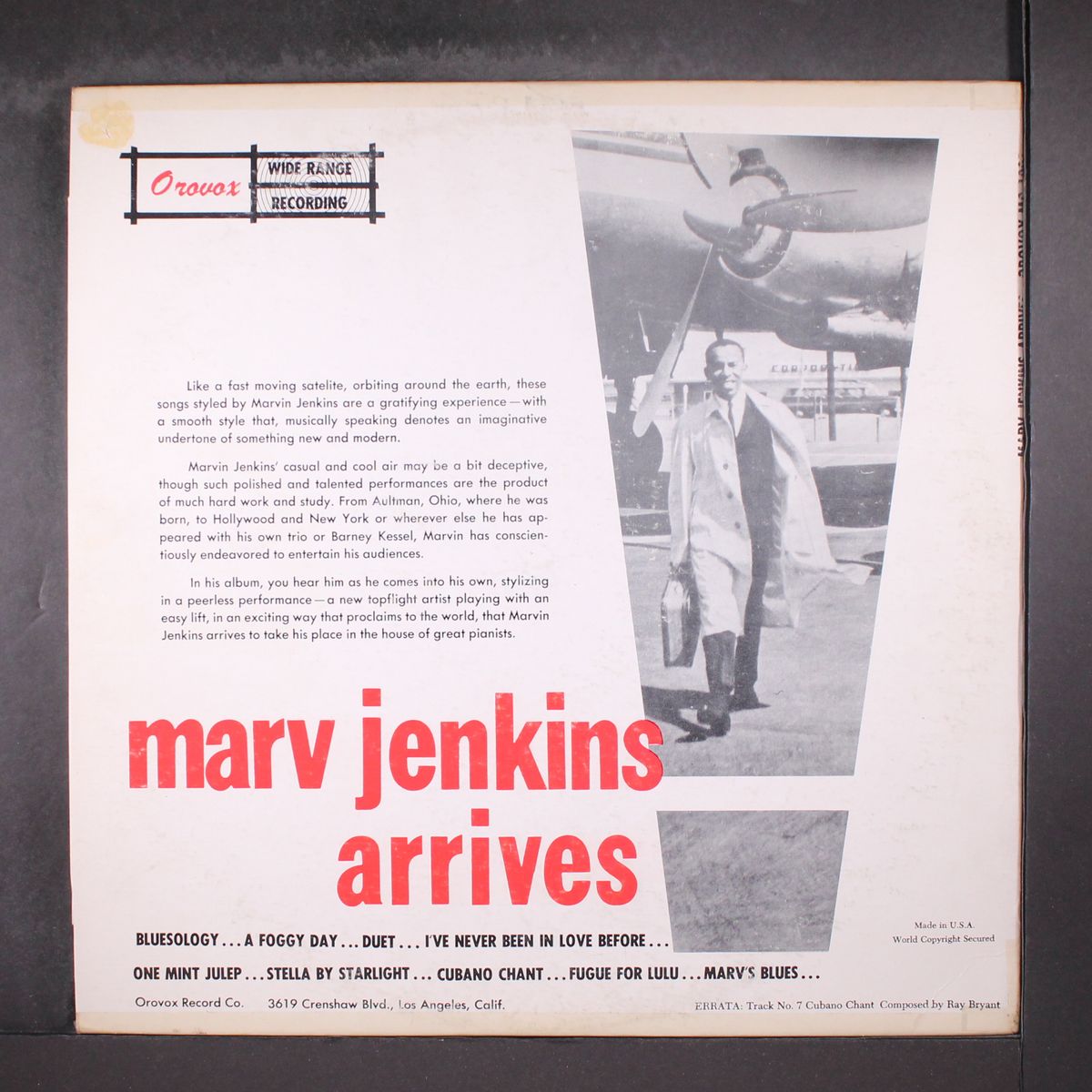 arrives by MARV JENKINS