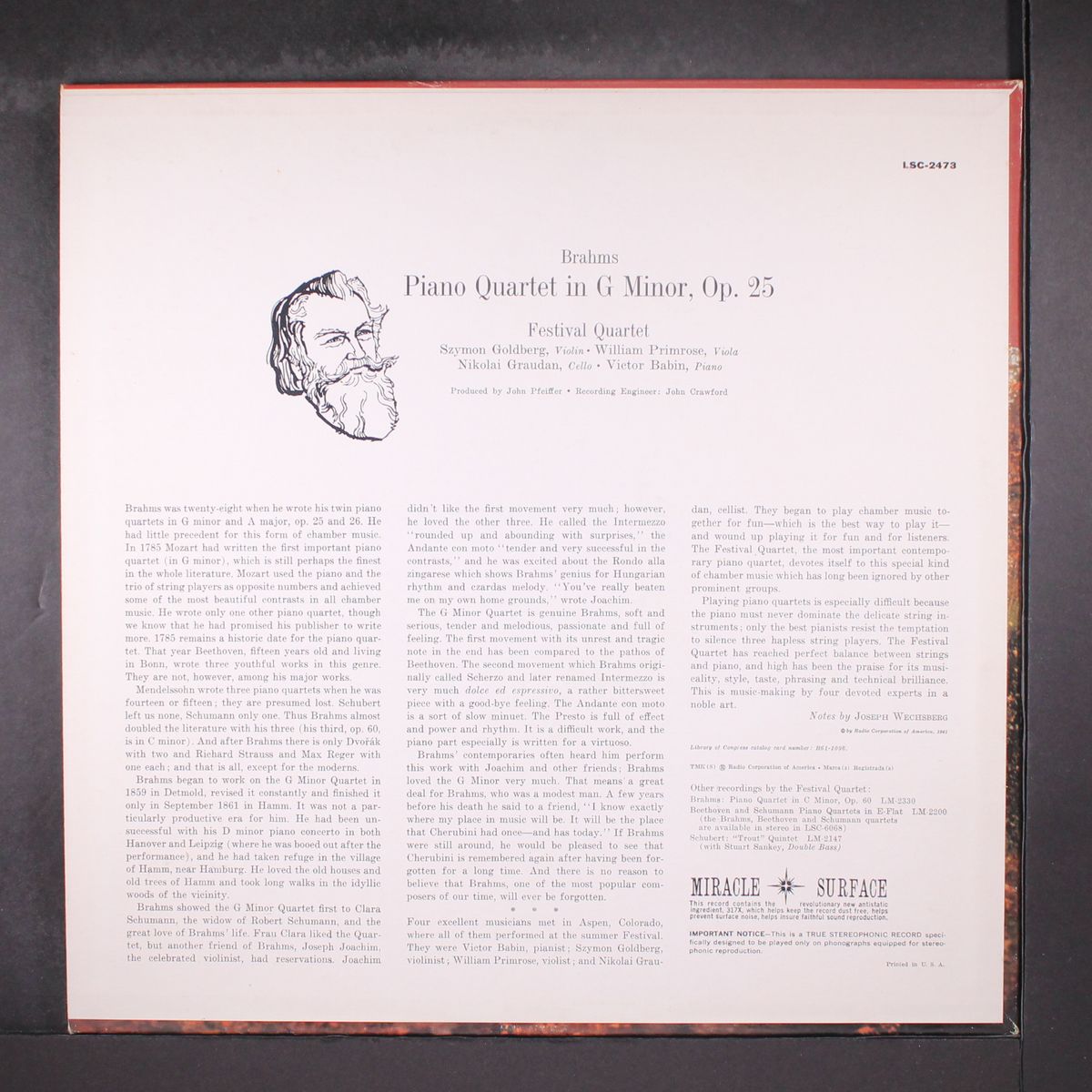 brahms, piano quart in g minor, op.25 by FESTIVAL QUARTET