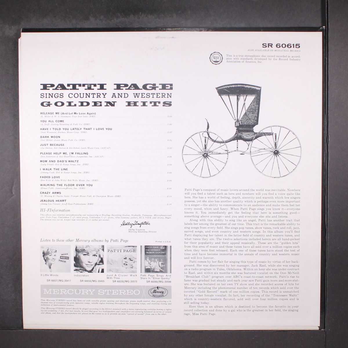 sings country and western golden hits by PATTI PAGE
