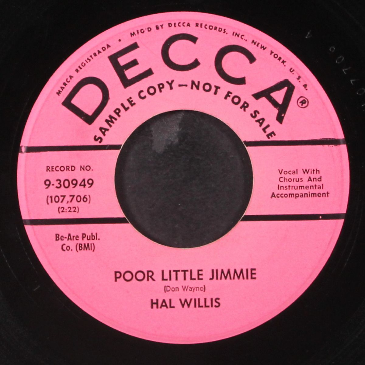 poor little jimmie / that's the way it goes by HAL WILLIS