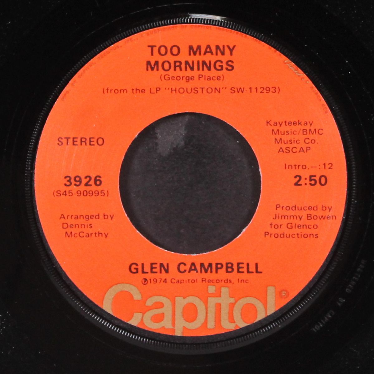 bonaparte's retreat / too many mornings by GLEN CAMPBELL