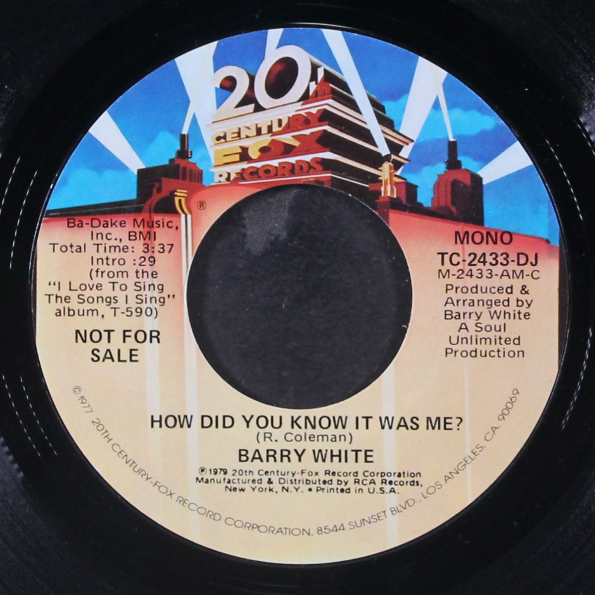 how did you know it was me? / mono by BARRY WHITE