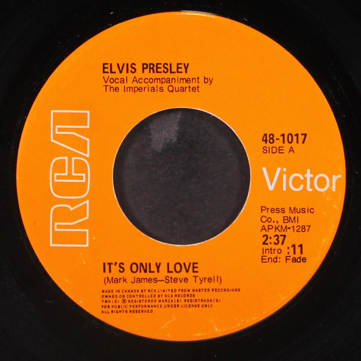it's only love / the sound of your cry by ELVIS PRESLEY