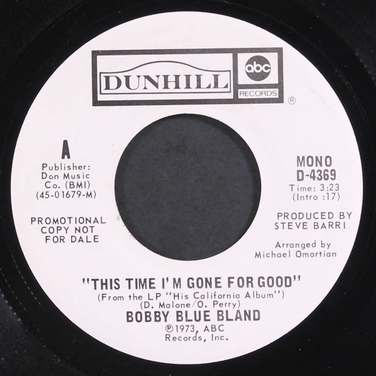 this time i'm gone for good / where baby went by BOBBY BLUE BLAND