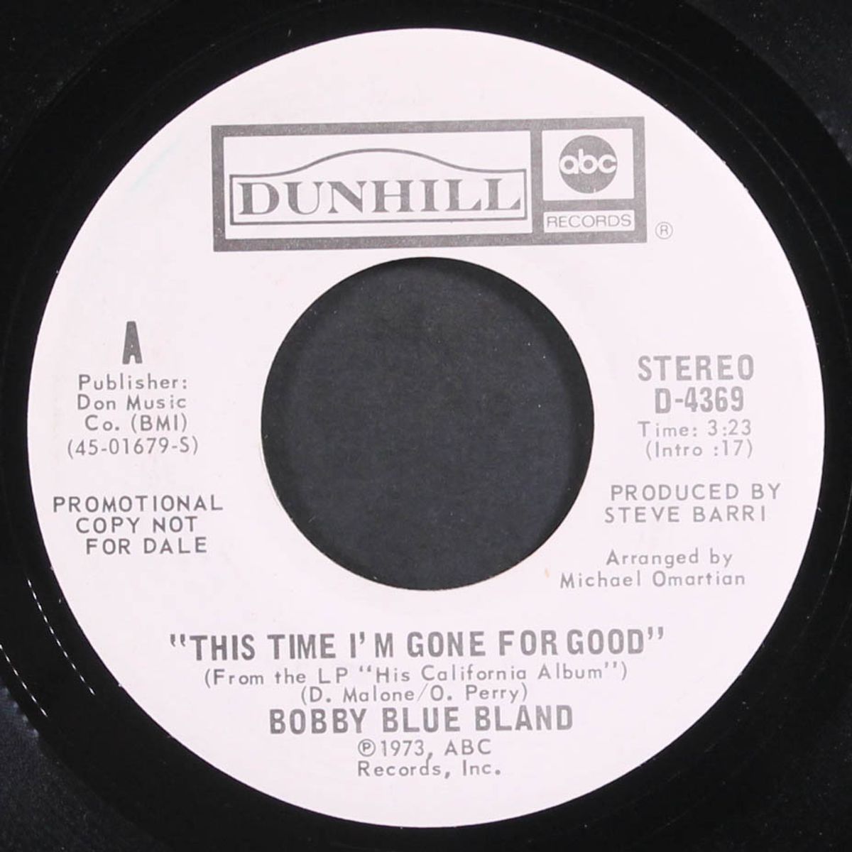 this time i'm gone for good / where baby went by BOBBY BLUE BLAND