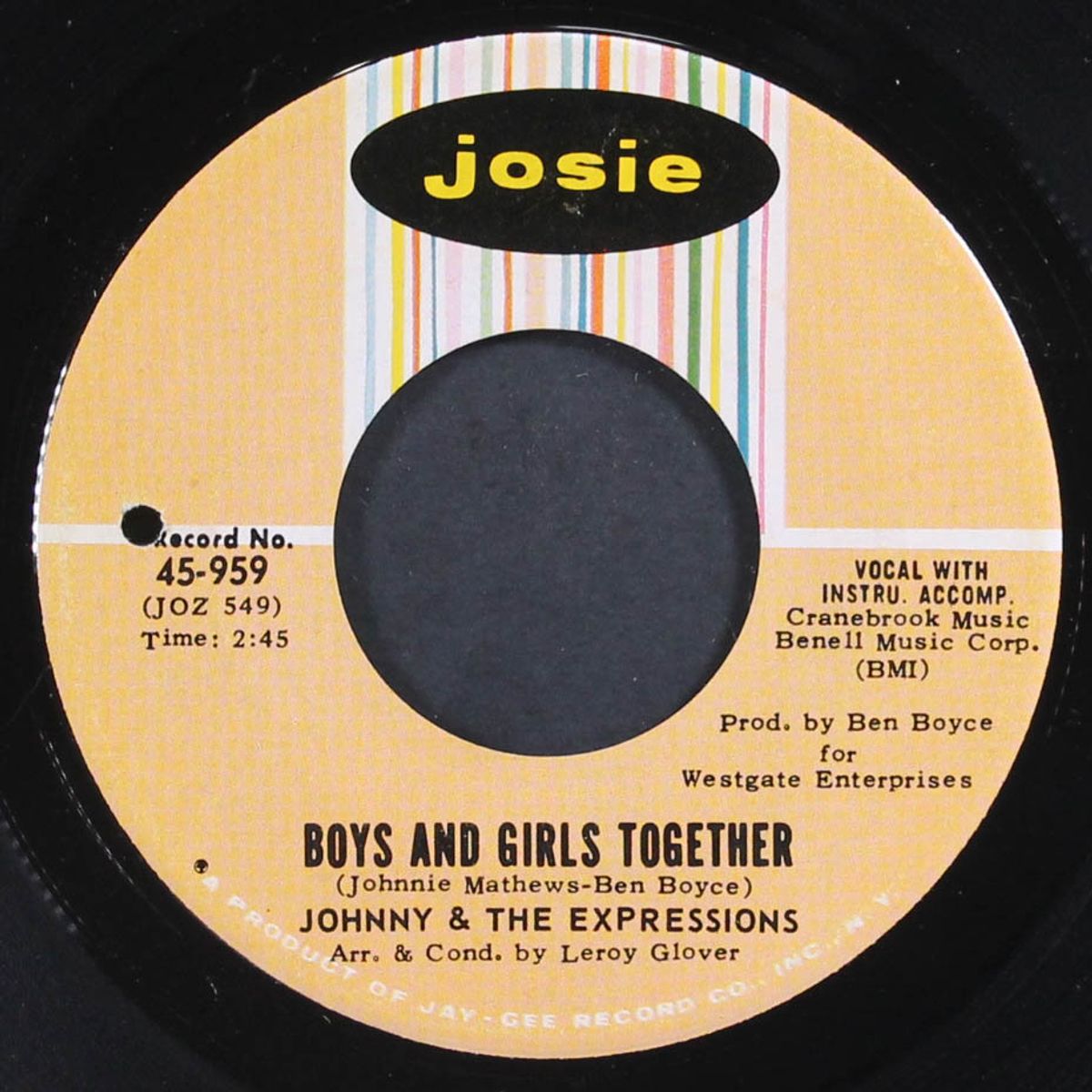 boys and girls together / give me one more chance by JOHNNY & EXPRESSIONS