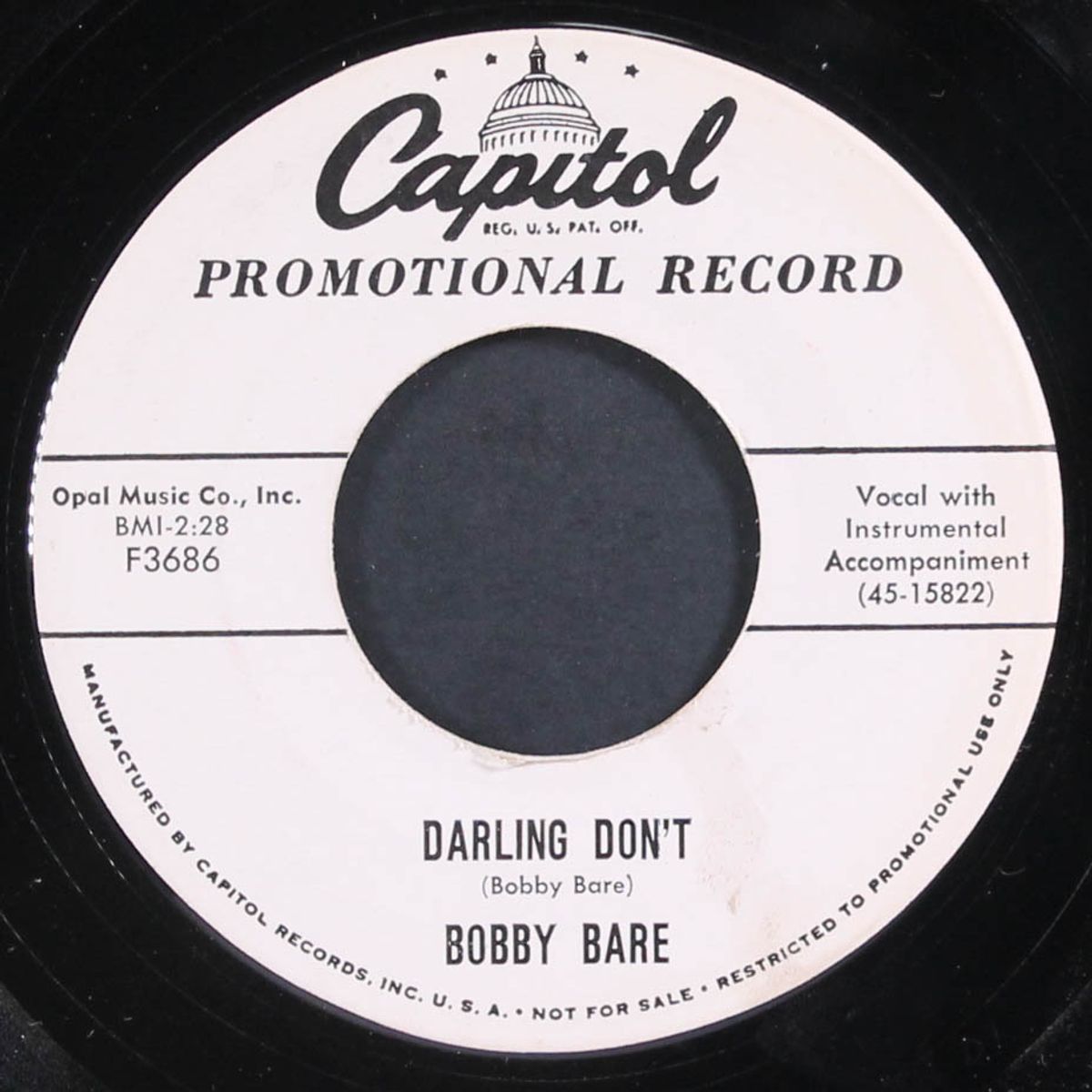 life of a fool / darling don't by BOBBY BARE