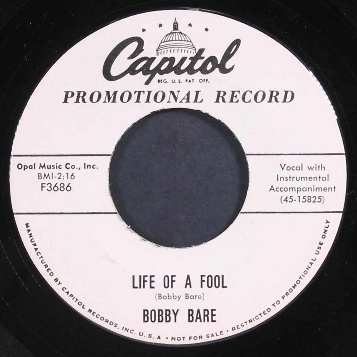 life of a fool / darling don't by BOBBY BARE