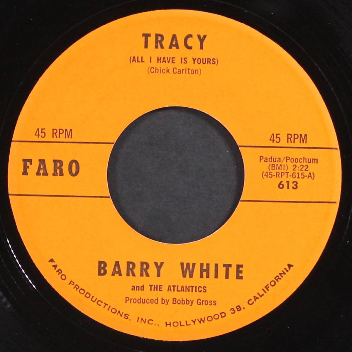 tracy / flame of love by BARRY WHITE & ATLANTICS