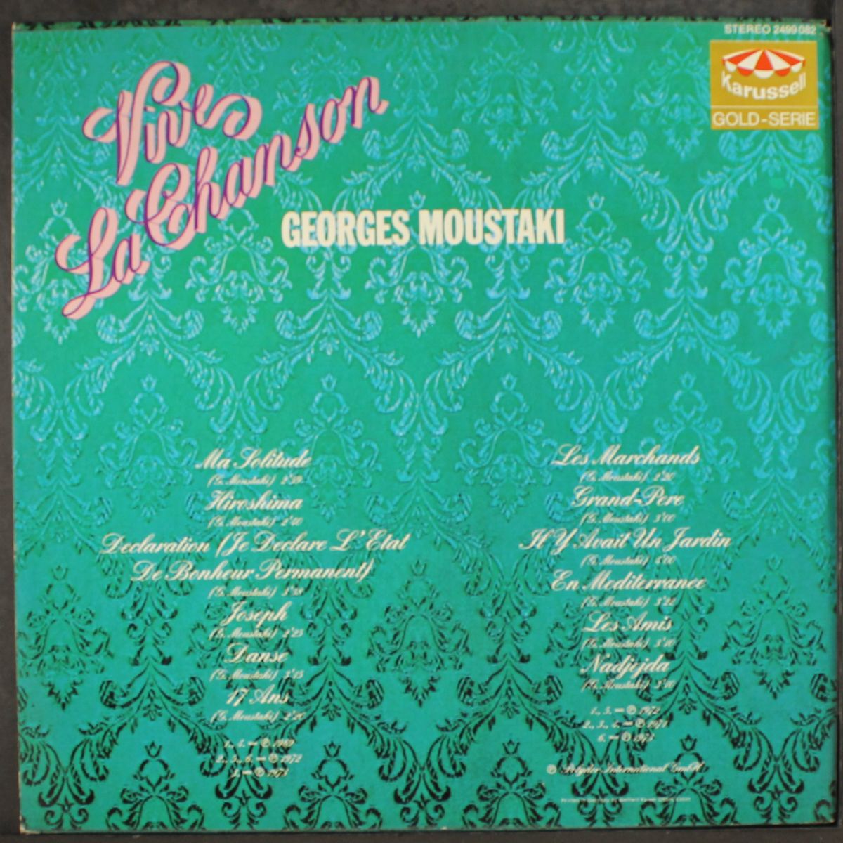 vive la chanson by GEORGES MOUSTAKI