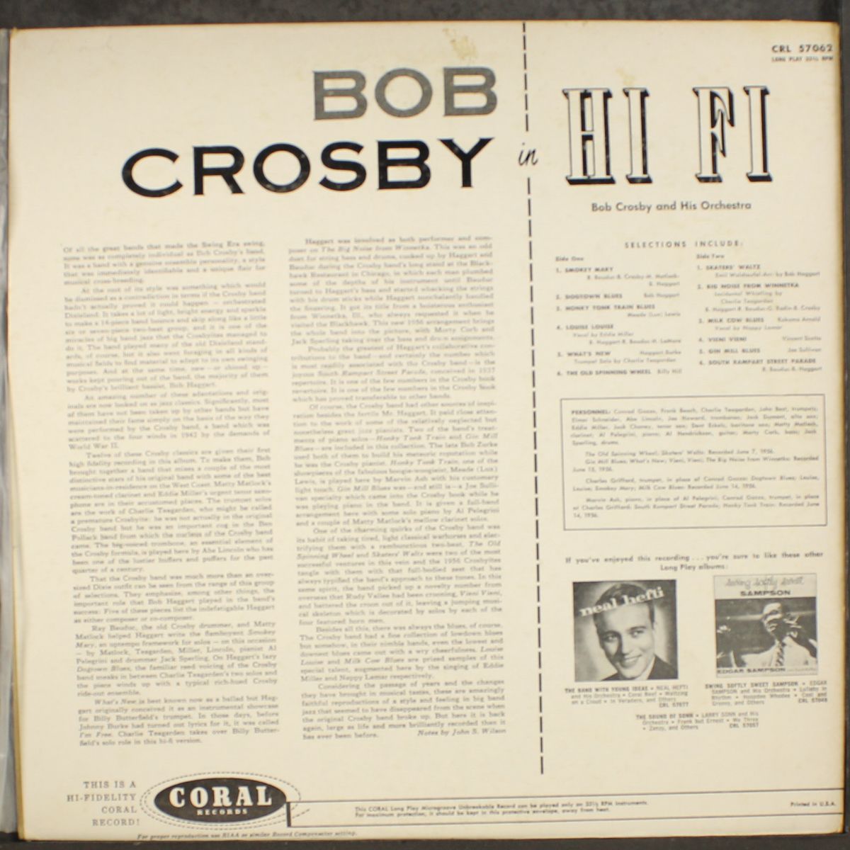 bob crosby in hi-fi by BOB CROSBY