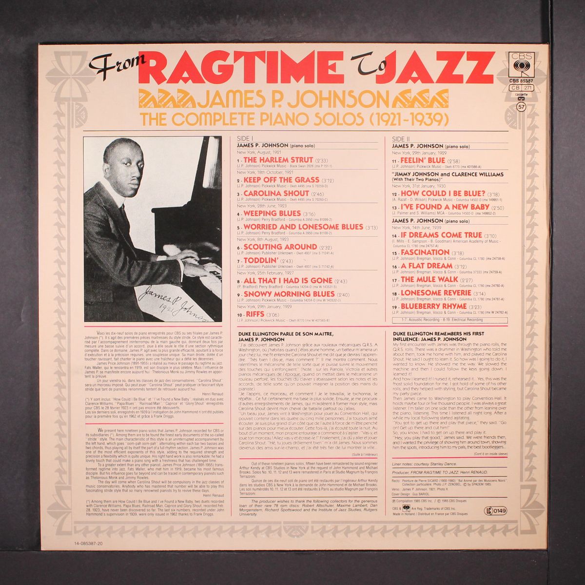 from ragtime to jazz by JAMES P. JOHNSON