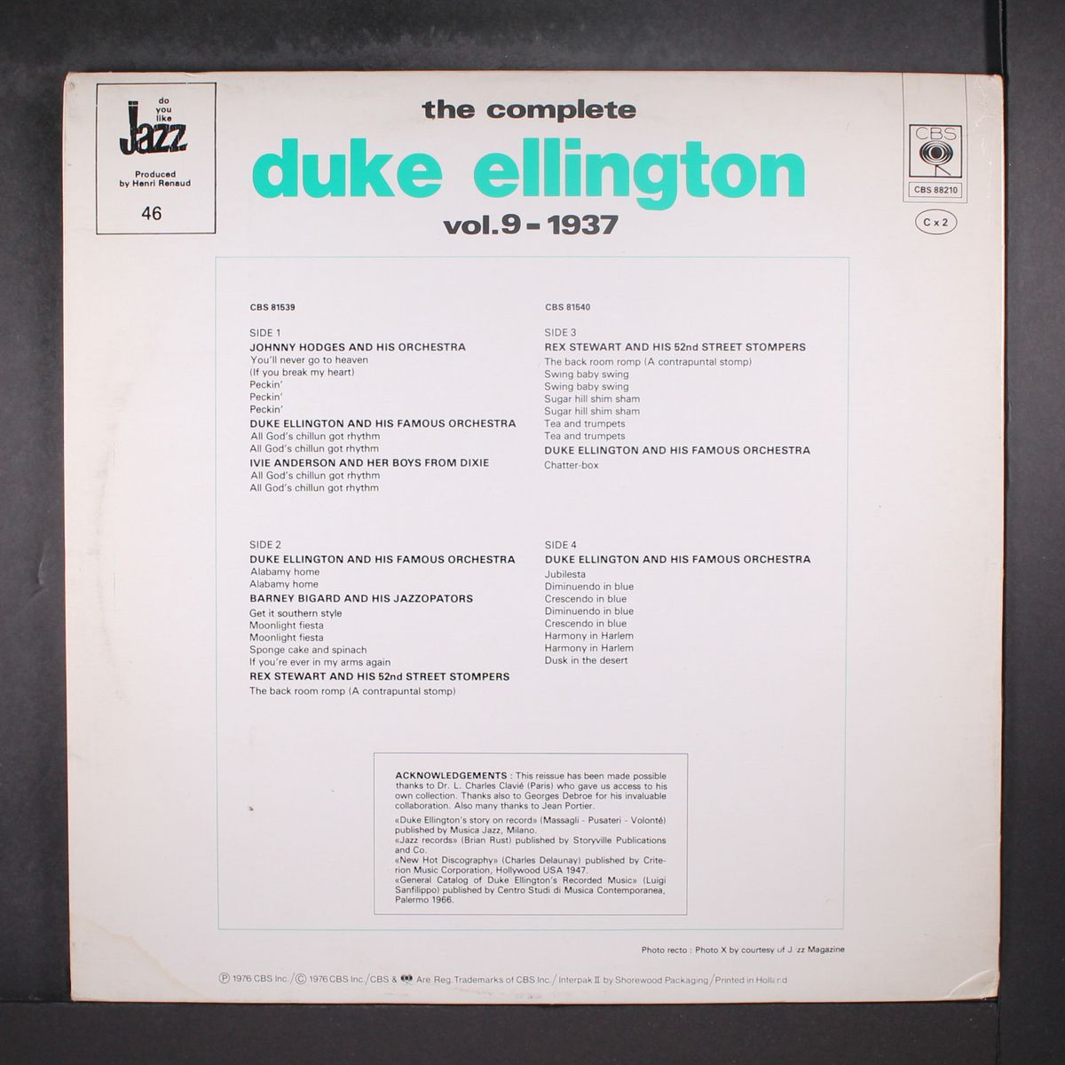 the complete, vol. 9: 1937 by DUKE ELLINGTON