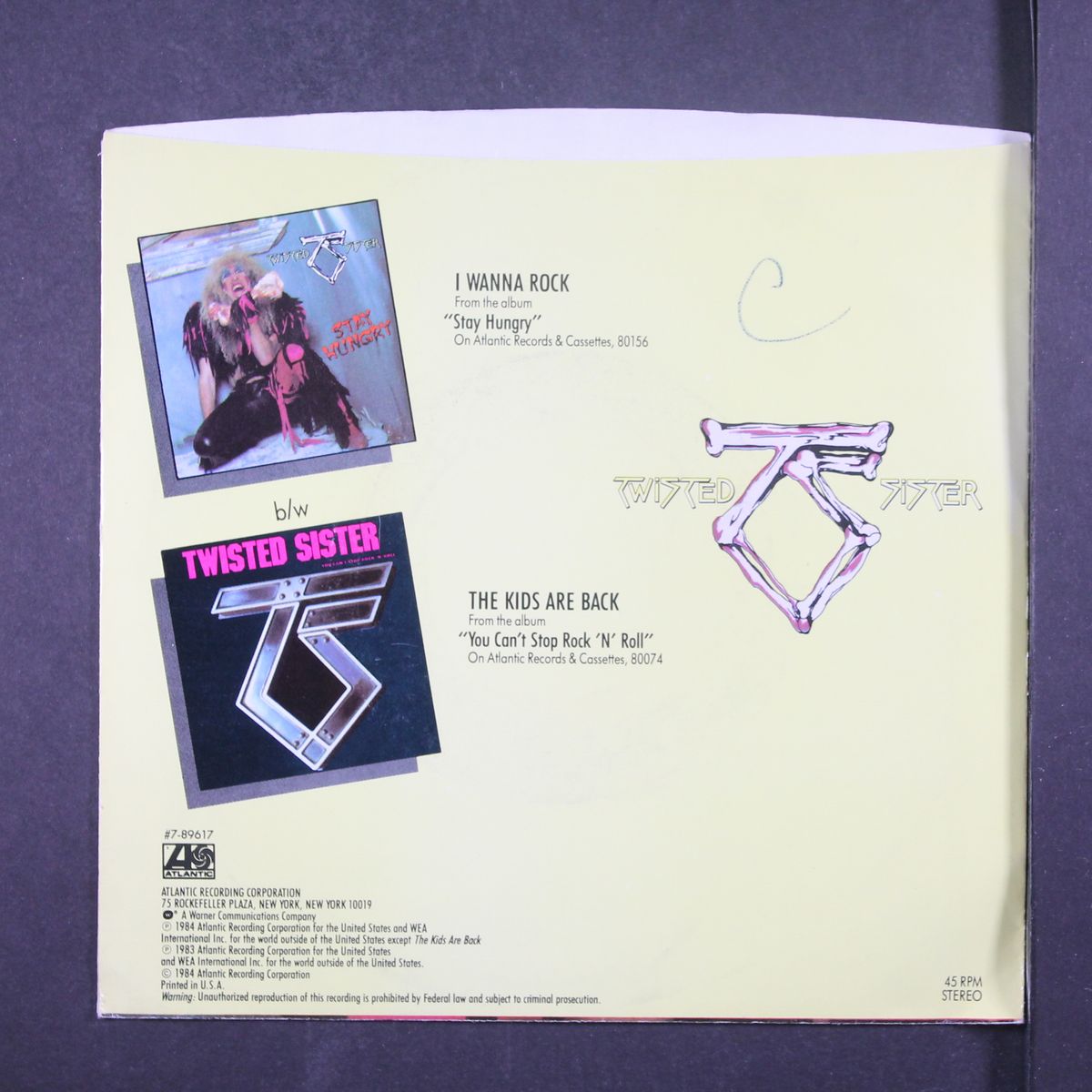 i wanna rock / same by TWISTED SISTER
