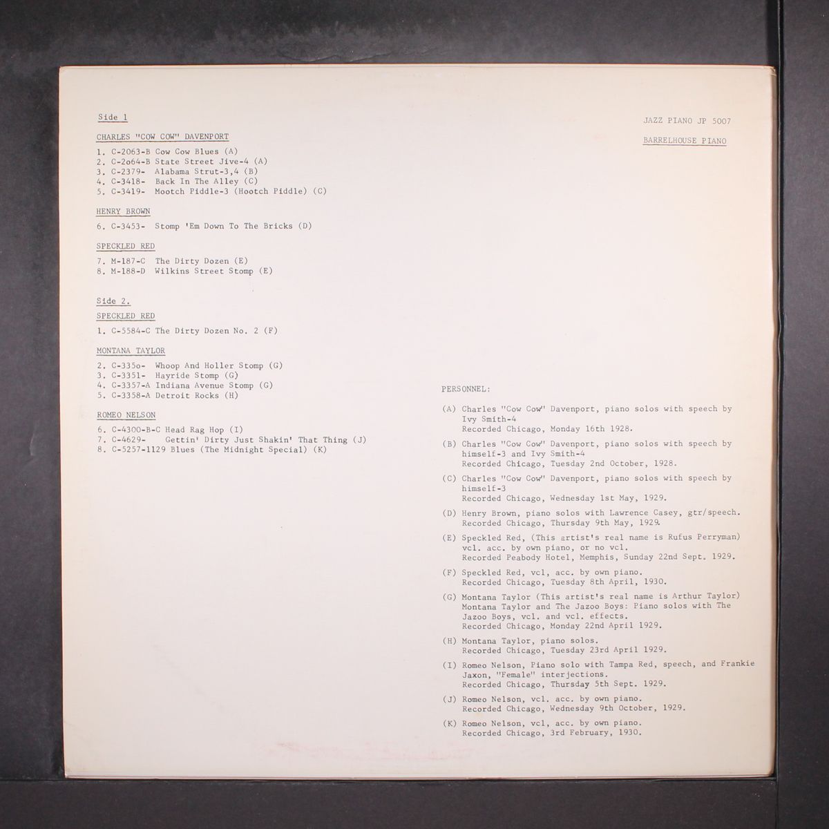 barrelhouse piano by VARIOUS