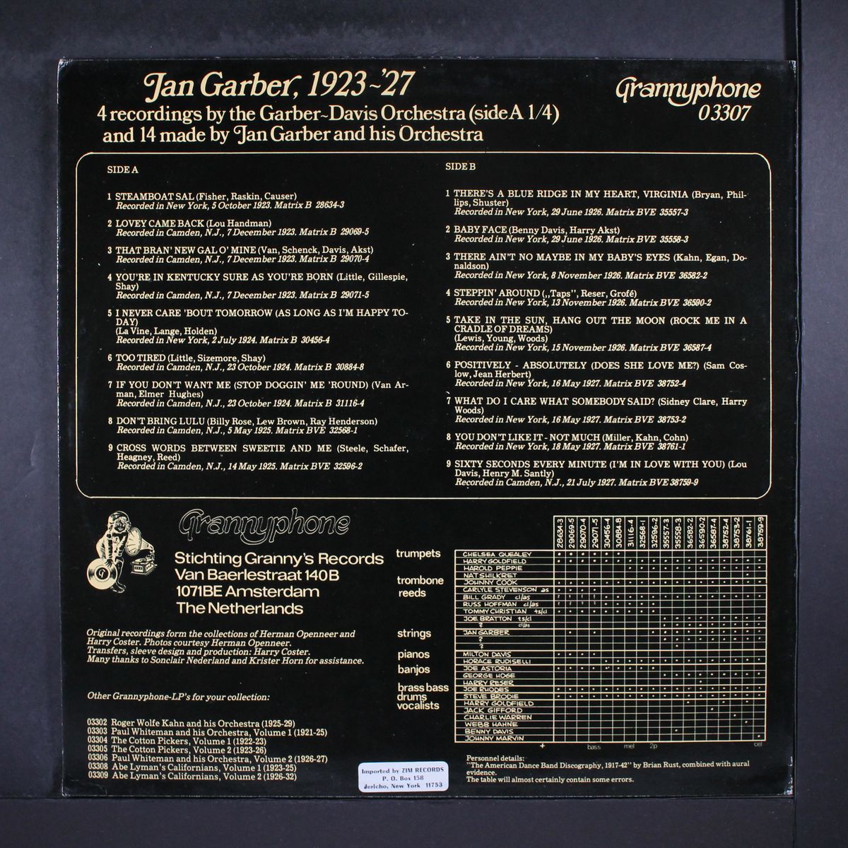 18 original 1923-27 recordings by JAN GARBER