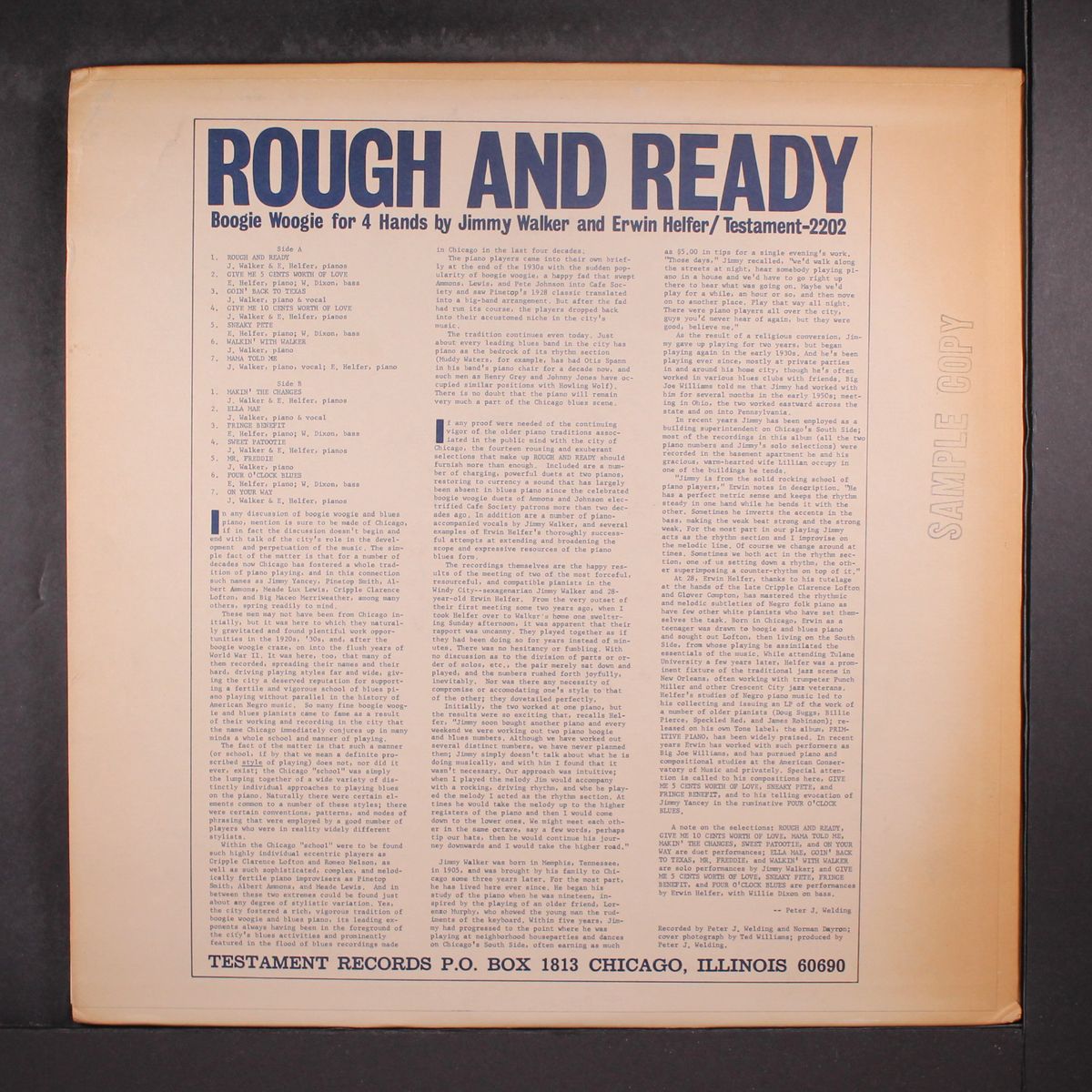rough and ready by JIMMY WALKER & ERWIN HELFER