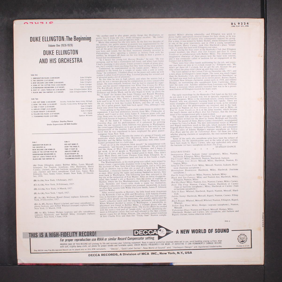 the beginning volume 1 1926-1928 by DUKE ELLINGTON