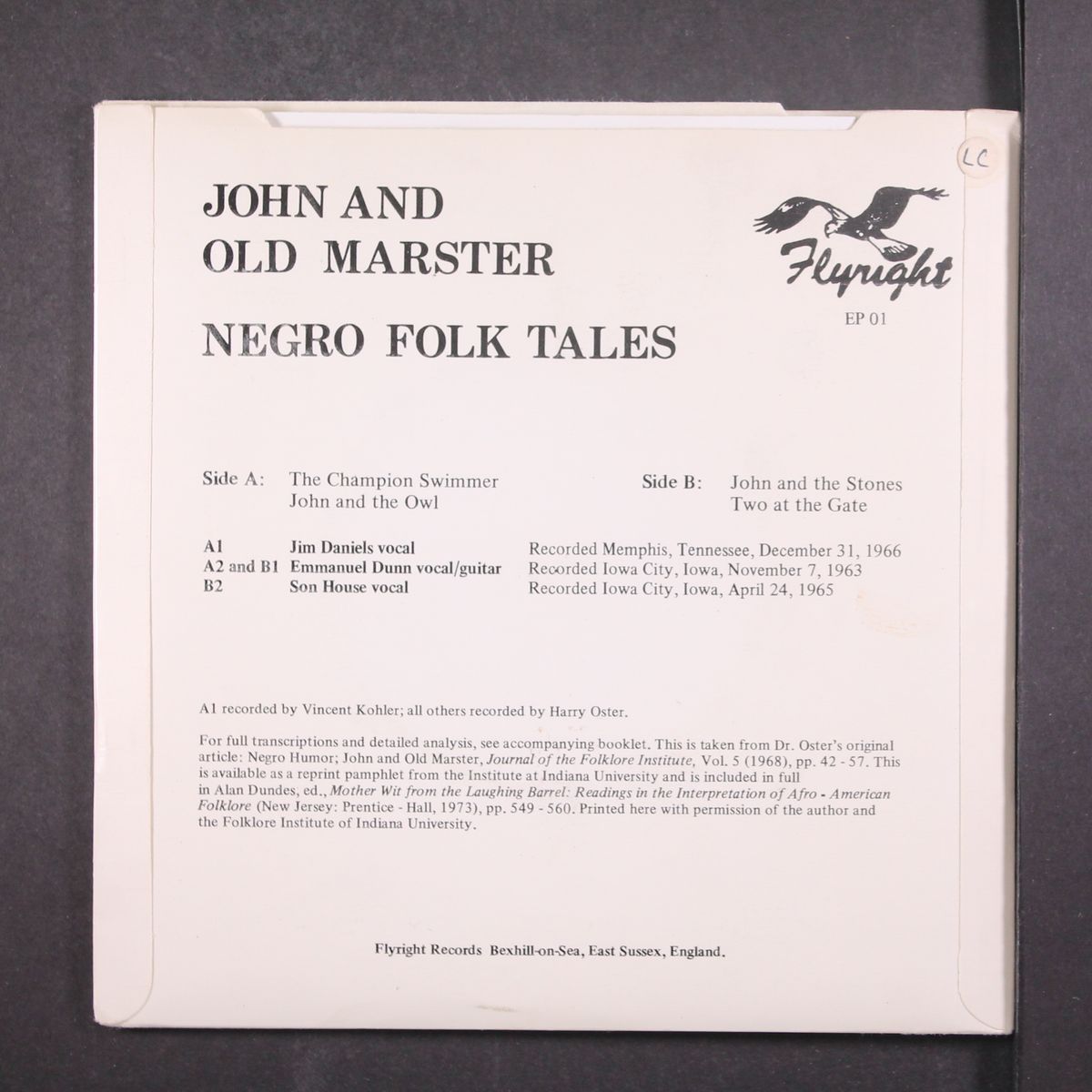 john and old marster - negro folk tales by VARIOUS