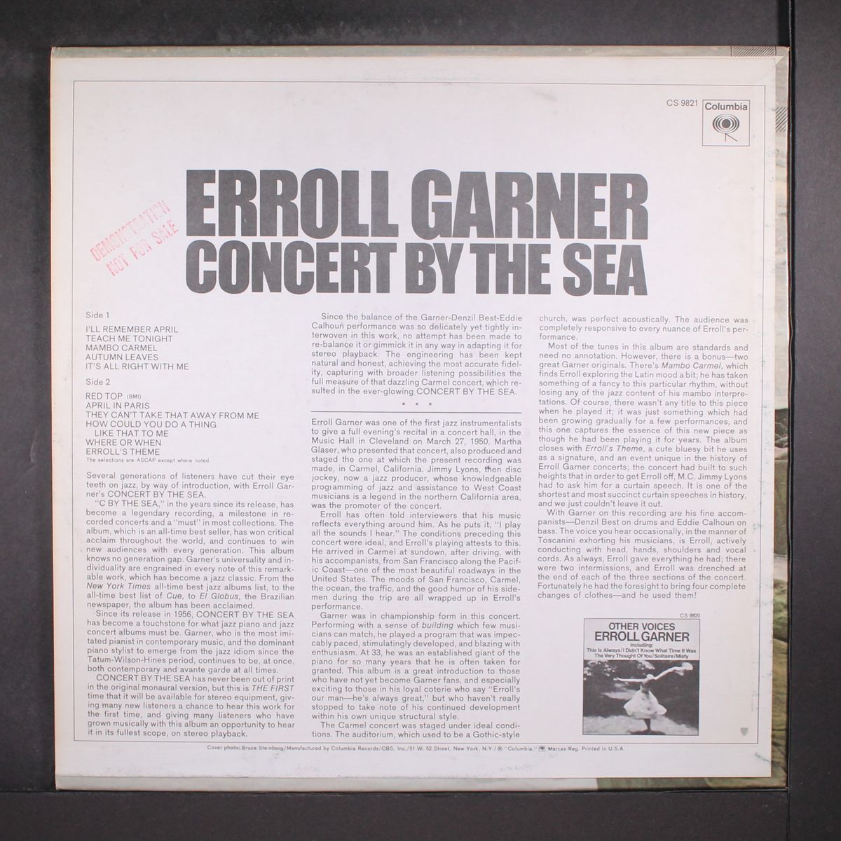 concert by the sea by ERROLL GARNER