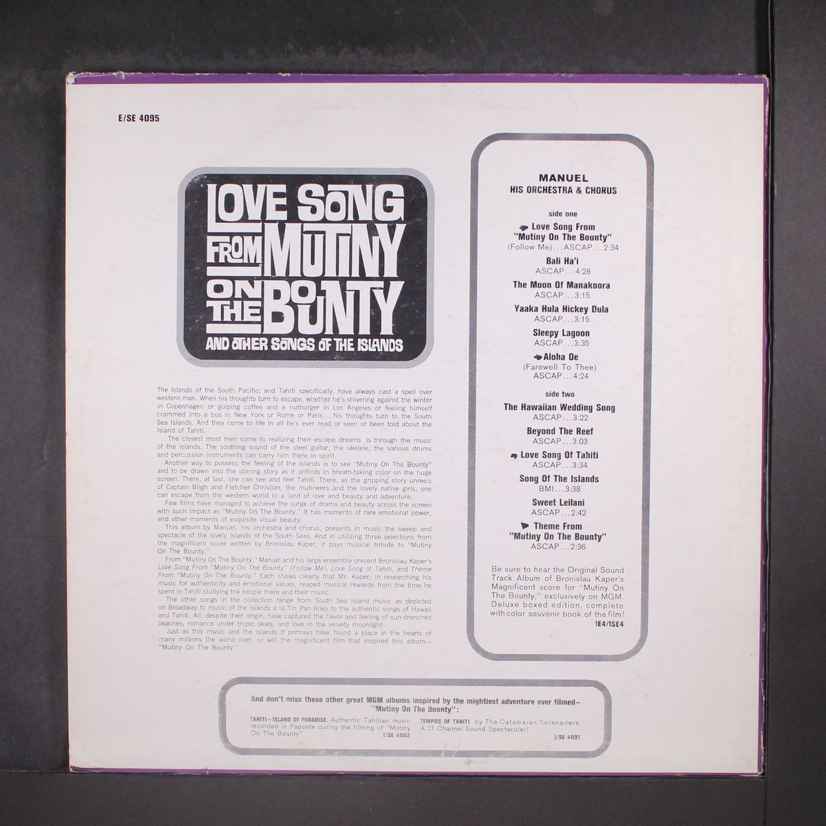 love song from mutiny on the bounty by MANUEL