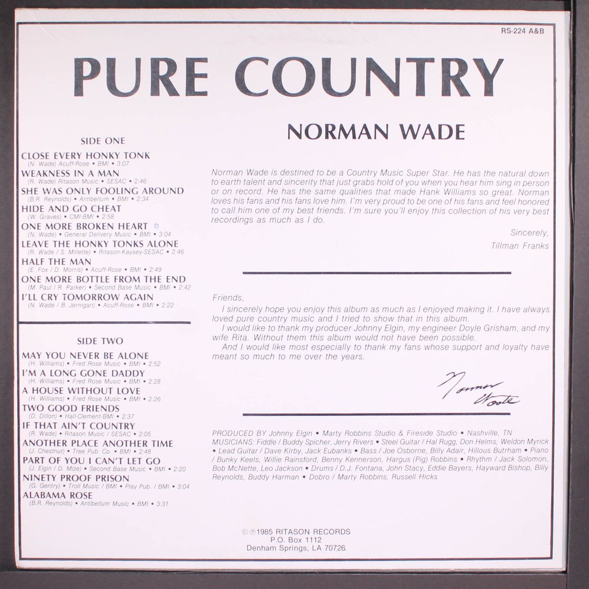 pure country by NORMAN WADE
