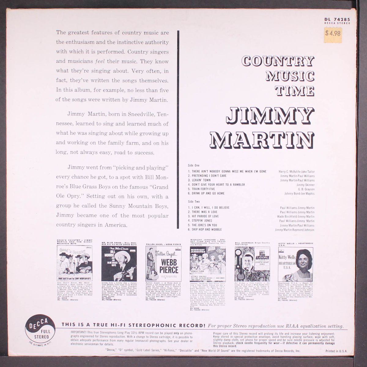 country music time by JIMMY MARTIN