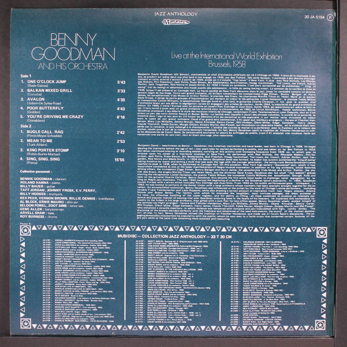 live at the international world exhibition; brussels, 1958 by BENNY GOODMAN