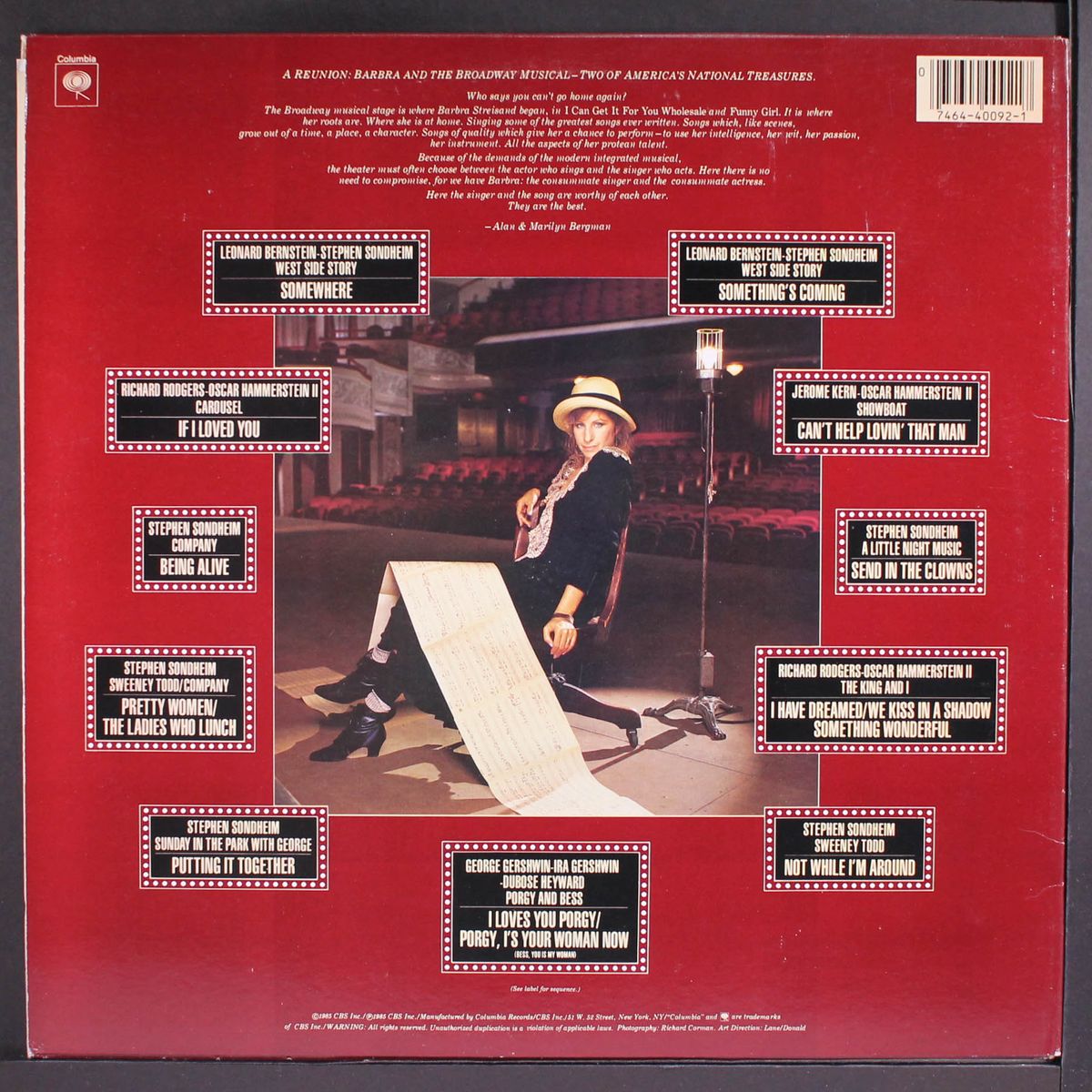 the broadway album by BARBRA STREISAND
