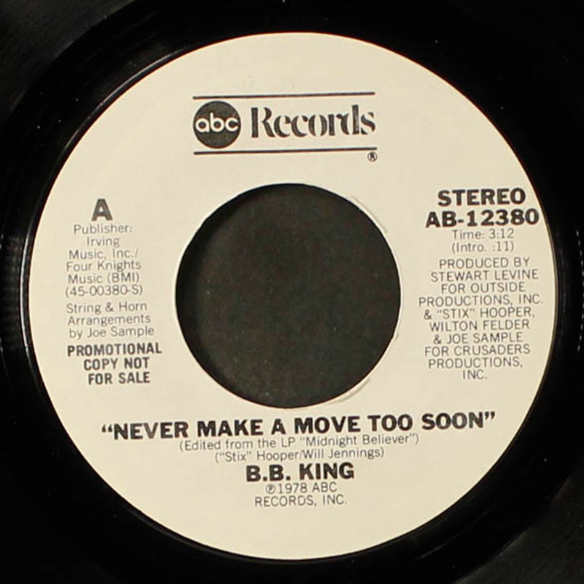 never make a move too soon / mono by B.B. KING