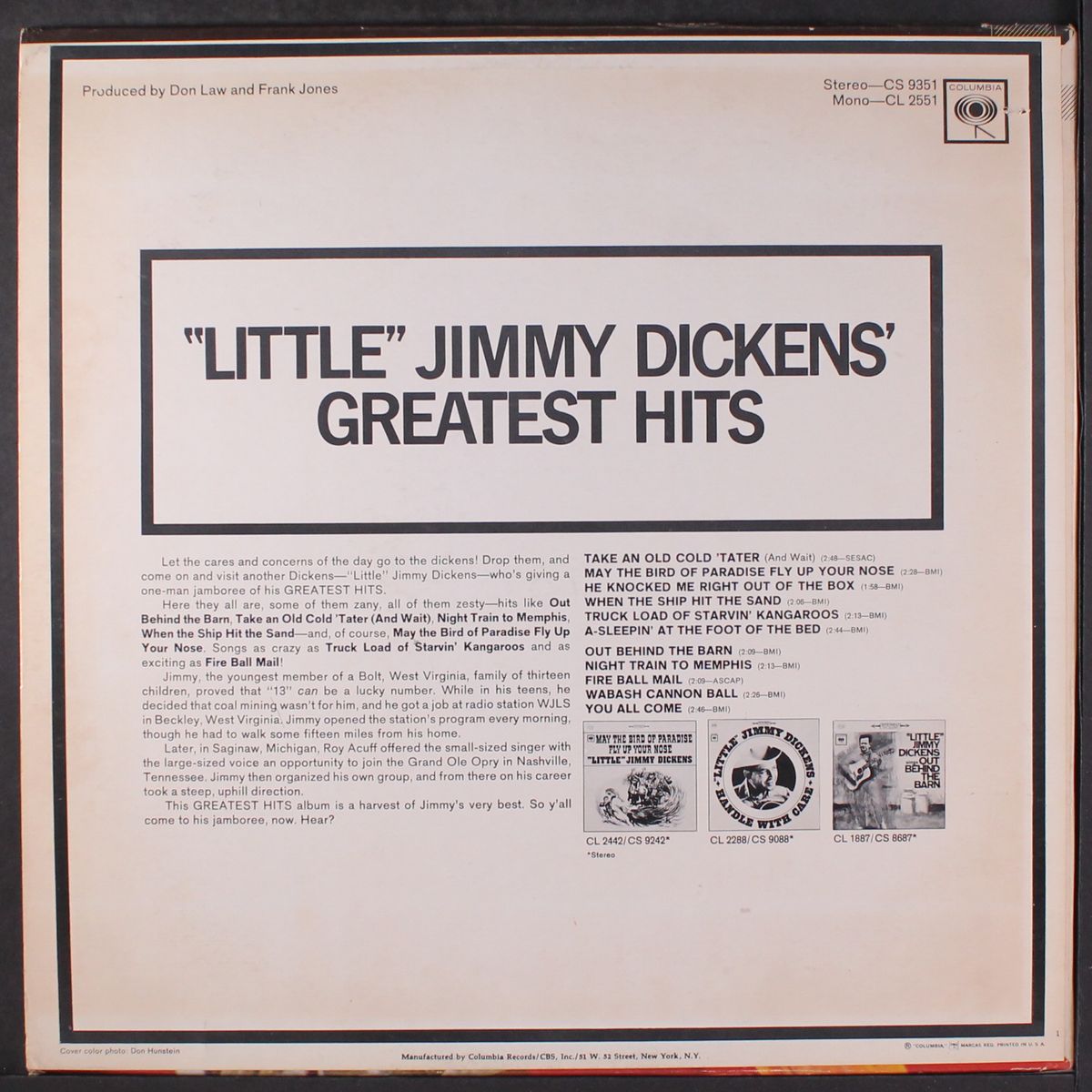 greatest hits by LITTLE JIMMY DICKENS