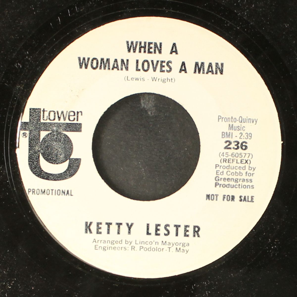 when a woman loves a man / same by KETTY LESTER