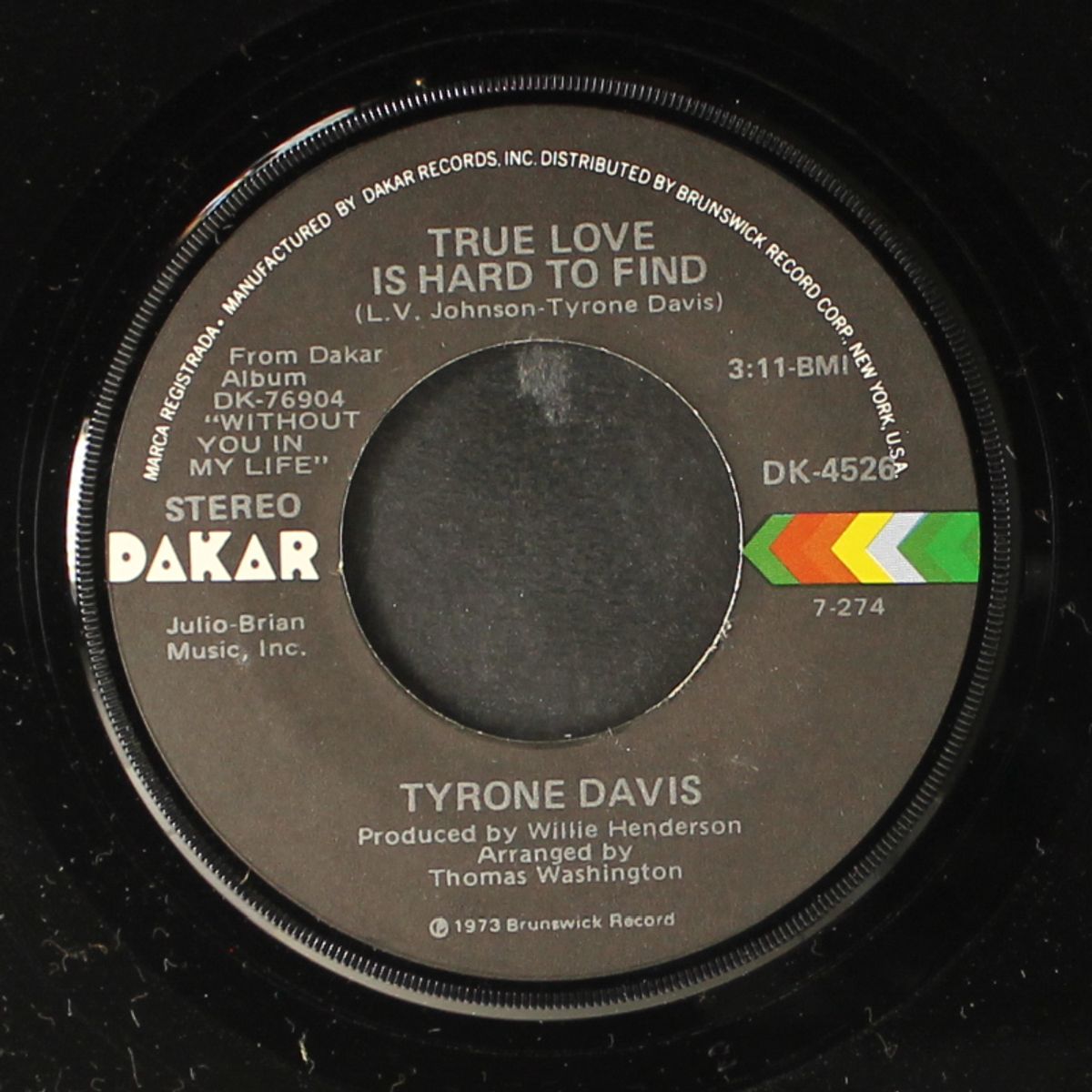 wrapped up in your warm & tender love / true love is hard to find by TYRONE DAVIS