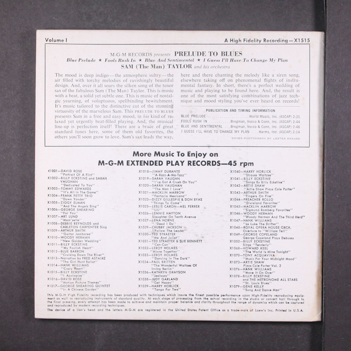 prelude to blues, vol. 1 by SAM (THE MAN) TAYLOR