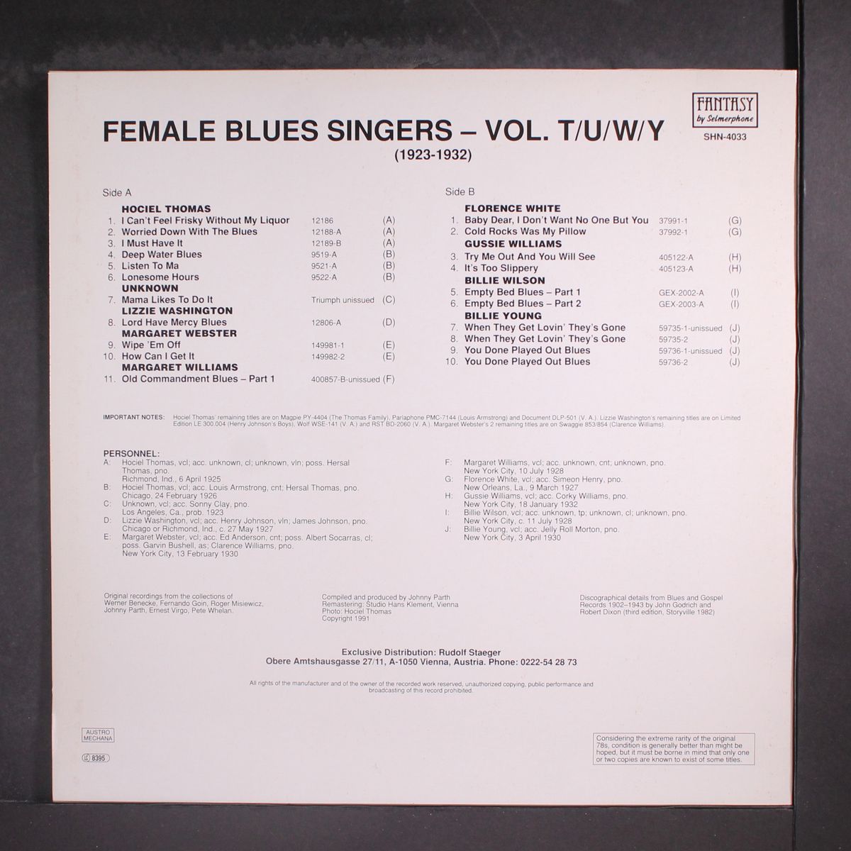 female blues singers volume t/u/w/y by VARIOUS