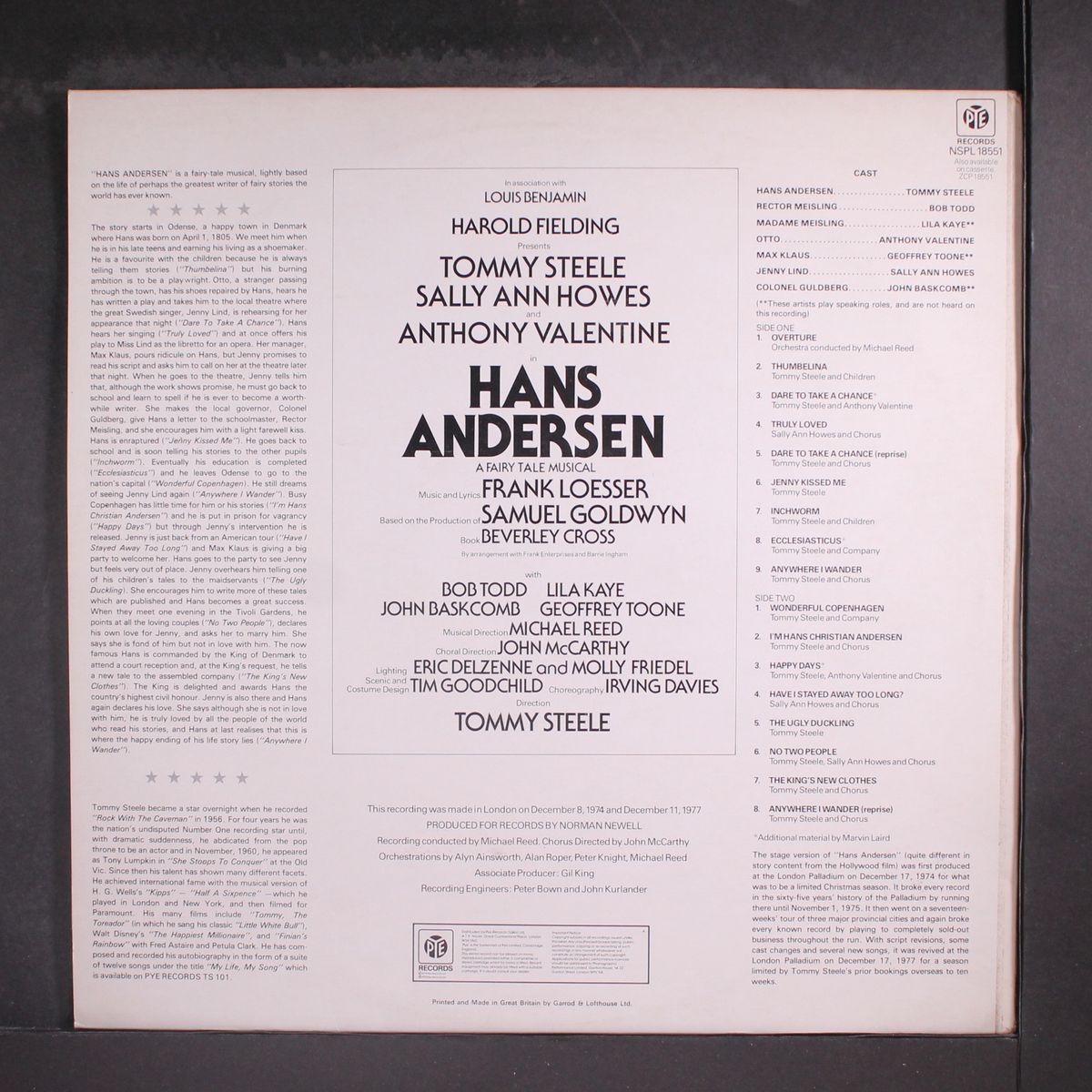 hans andersen by TOMMY STEELE