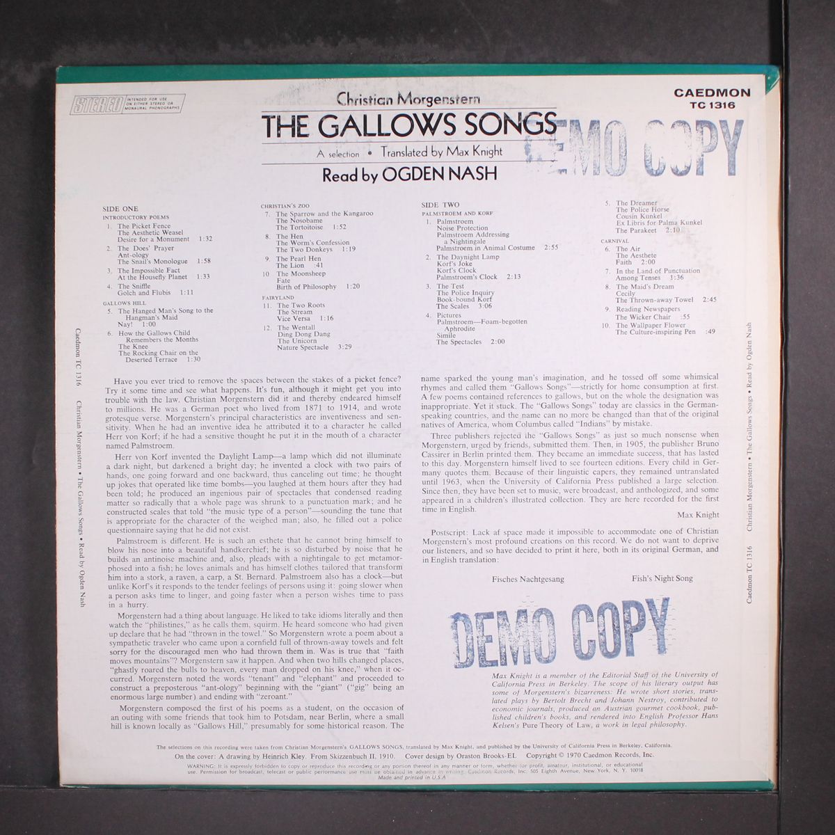 the gallows songs by OGDEN NASH